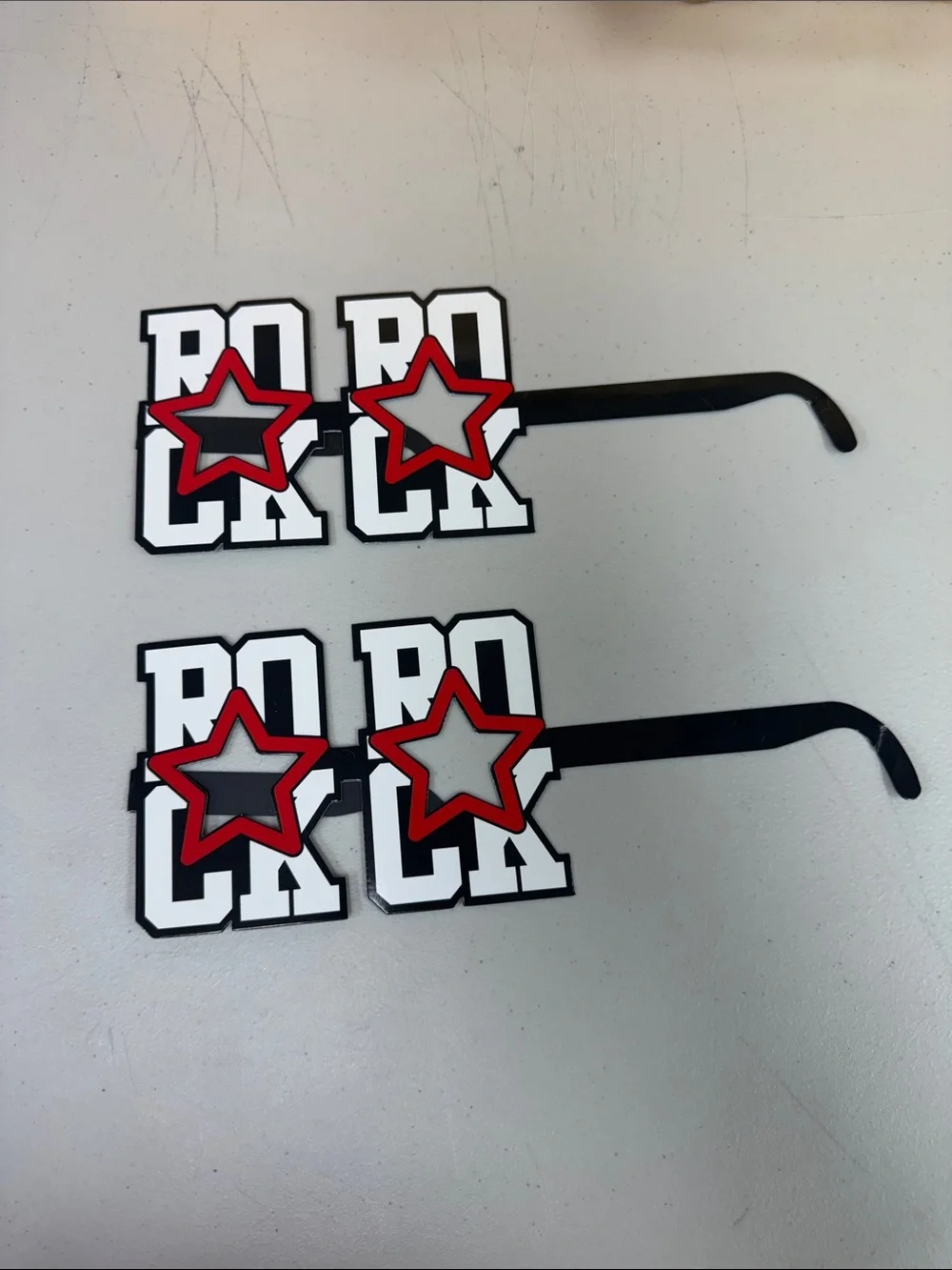 Rock and Roll party favors paper glasses photo props fun guitar music new18 pack